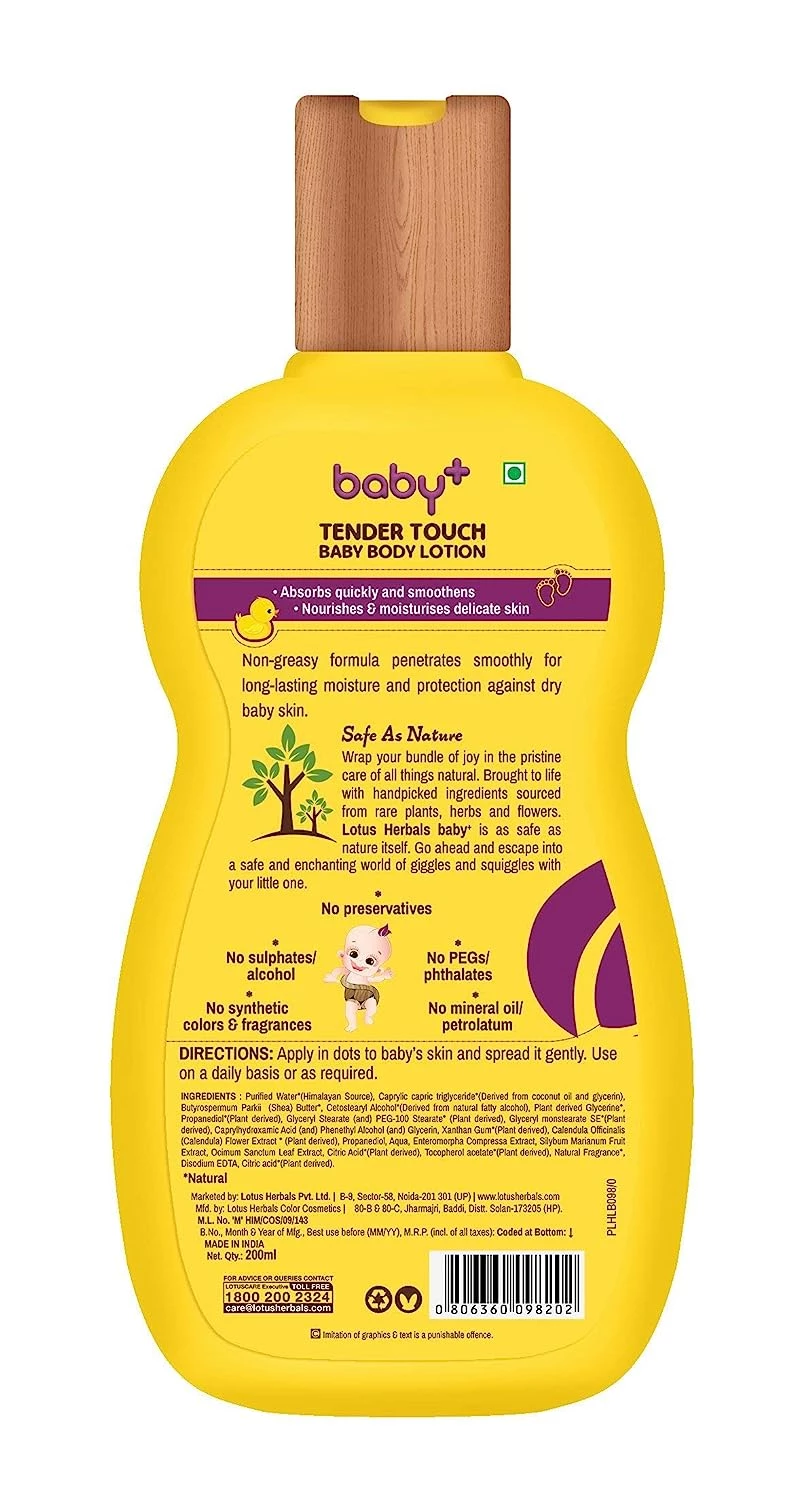Lotus Herbals Baby+ Tender Touch Baby Body Lotion, 200 ml-2.webp